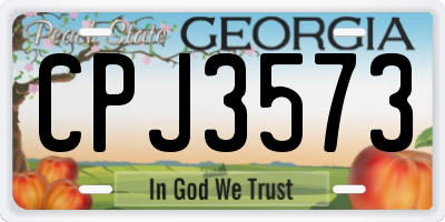 GA license plate CPJ3573