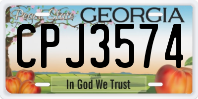 GA license plate CPJ3574