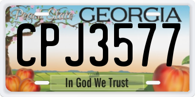 GA license plate CPJ3577