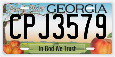 GA license plate CPJ3579