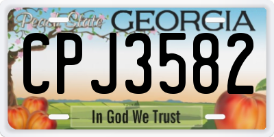 GA license plate CPJ3582