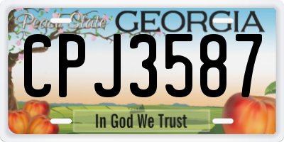 GA license plate CPJ3587