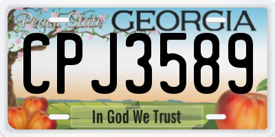 GA license plate CPJ3589