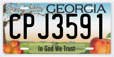 GA license plate CPJ3591