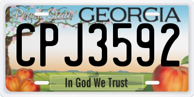 GA license plate CPJ3592