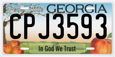 GA license plate CPJ3593