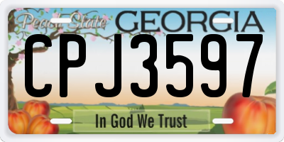 GA license plate CPJ3597