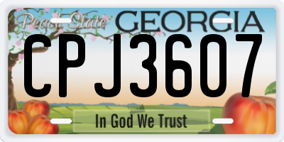 GA license plate CPJ3607