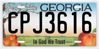 GA license plate CPJ3616