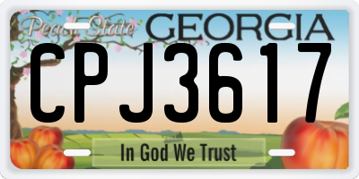 GA license plate CPJ3617