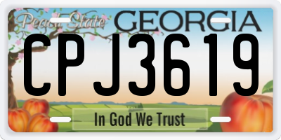 GA license plate CPJ3619