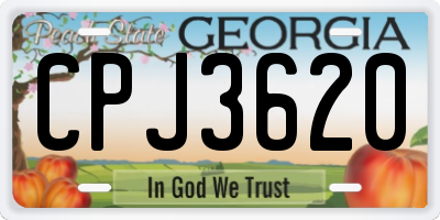 GA license plate CPJ3620