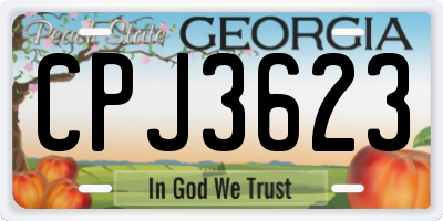GA license plate CPJ3623