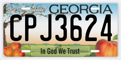 GA license plate CPJ3624