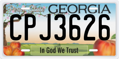 GA license plate CPJ3626