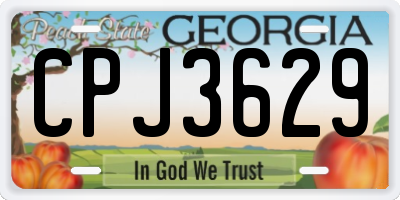 GA license plate CPJ3629