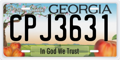 GA license plate CPJ3631