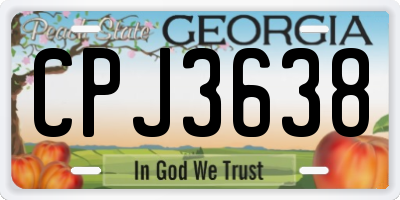 GA license plate CPJ3638
