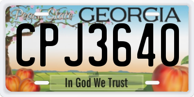 GA license plate CPJ3640