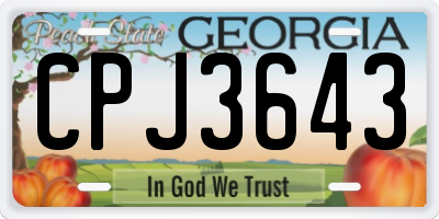 GA license plate CPJ3643