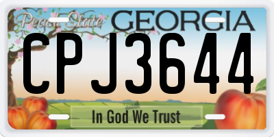 GA license plate CPJ3644
