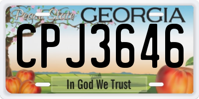 GA license plate CPJ3646