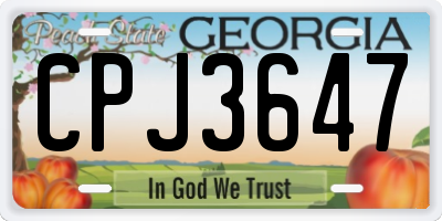 GA license plate CPJ3647