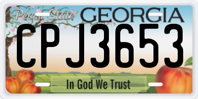 GA license plate CPJ3653