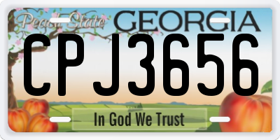 GA license plate CPJ3656