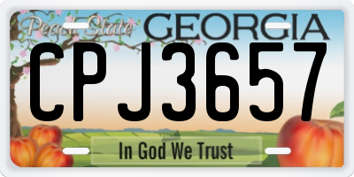 GA license plate CPJ3657