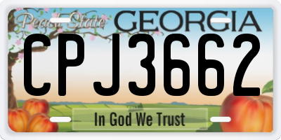 GA license plate CPJ3662