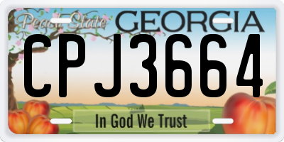 GA license plate CPJ3664