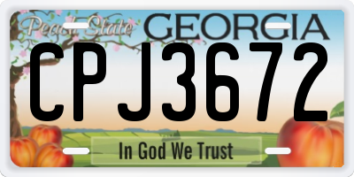 GA license plate CPJ3672