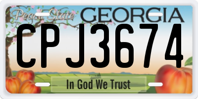 GA license plate CPJ3674