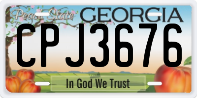 GA license plate CPJ3676
