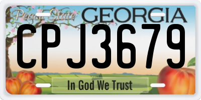 GA license plate CPJ3679