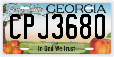 GA license plate CPJ3680