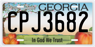 GA license plate CPJ3682