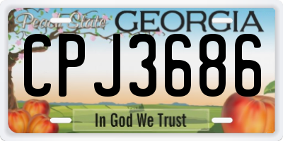 GA license plate CPJ3686