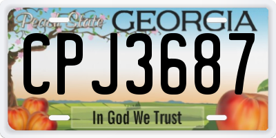 GA license plate CPJ3687