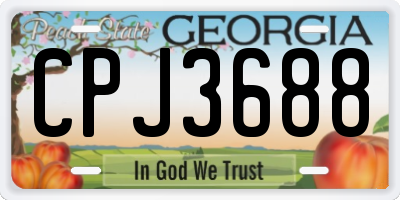 GA license plate CPJ3688