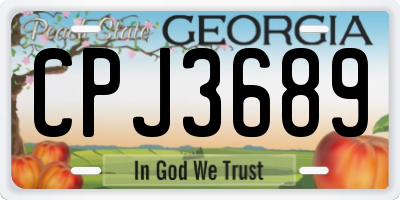 GA license plate CPJ3689