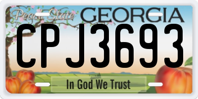 GA license plate CPJ3693