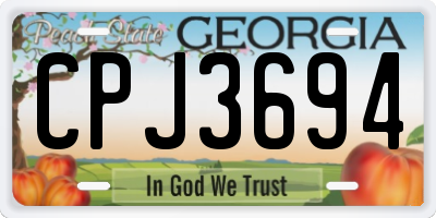 GA license plate CPJ3694
