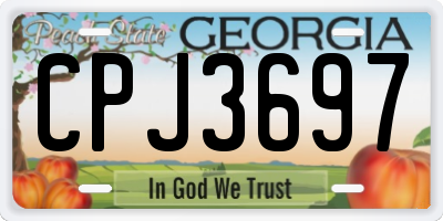 GA license plate CPJ3697