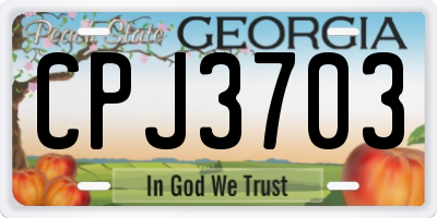 GA license plate CPJ3703
