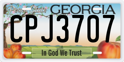 GA license plate CPJ3707