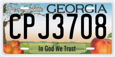 GA license plate CPJ3708