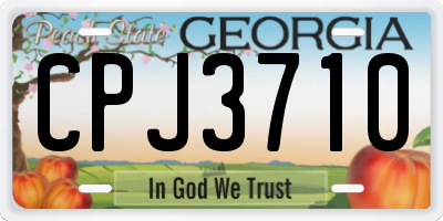 GA license plate CPJ3710
