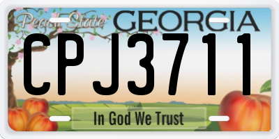 GA license plate CPJ3711